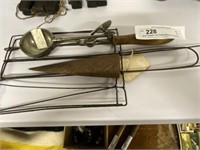 Wire Toaster, Ice Cream Scoop & Tobacco Spear