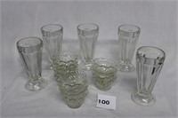 18 MILK SHAKE GLASSES & SHERBERT DISHES