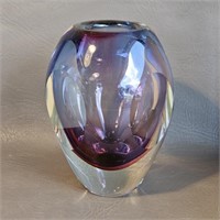 Blown Glass Art Vase -Small Stone inclusion