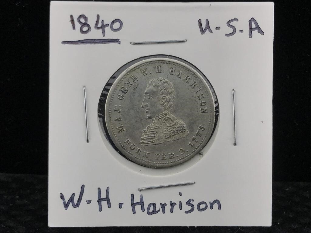 1840 Wh Harrison Coin