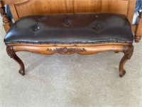 Faux leather seat bench