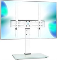 FITUEYES Tabletop TV Stand White for 27-55 inch