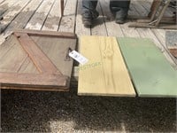 Vintage door and miscellaneous wood pieces