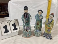 Set of 3 Antique Chinese Porcelain Figurines