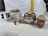 Three 19th Century Japanese Porcelain Vase & Jars