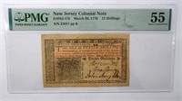 1776 NEW JERSEY COLONIAL NOTE PMG 55