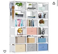 Mavivegue Bookshelf, 18 Cube Storage Organizer,
