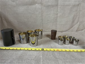 2 sets of Vintage German Nesting Cups w/Cases