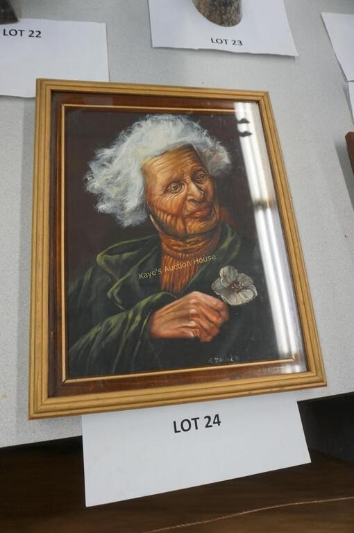 Ron Zdriluk original painting of an elderly woman