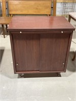 1970's record cabinet, sliding doors