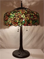 Tiffany~Art Nouveau-Style Stained Glass Lamp