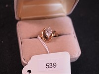 14K yellow gold ring with pear-shaped CZ,