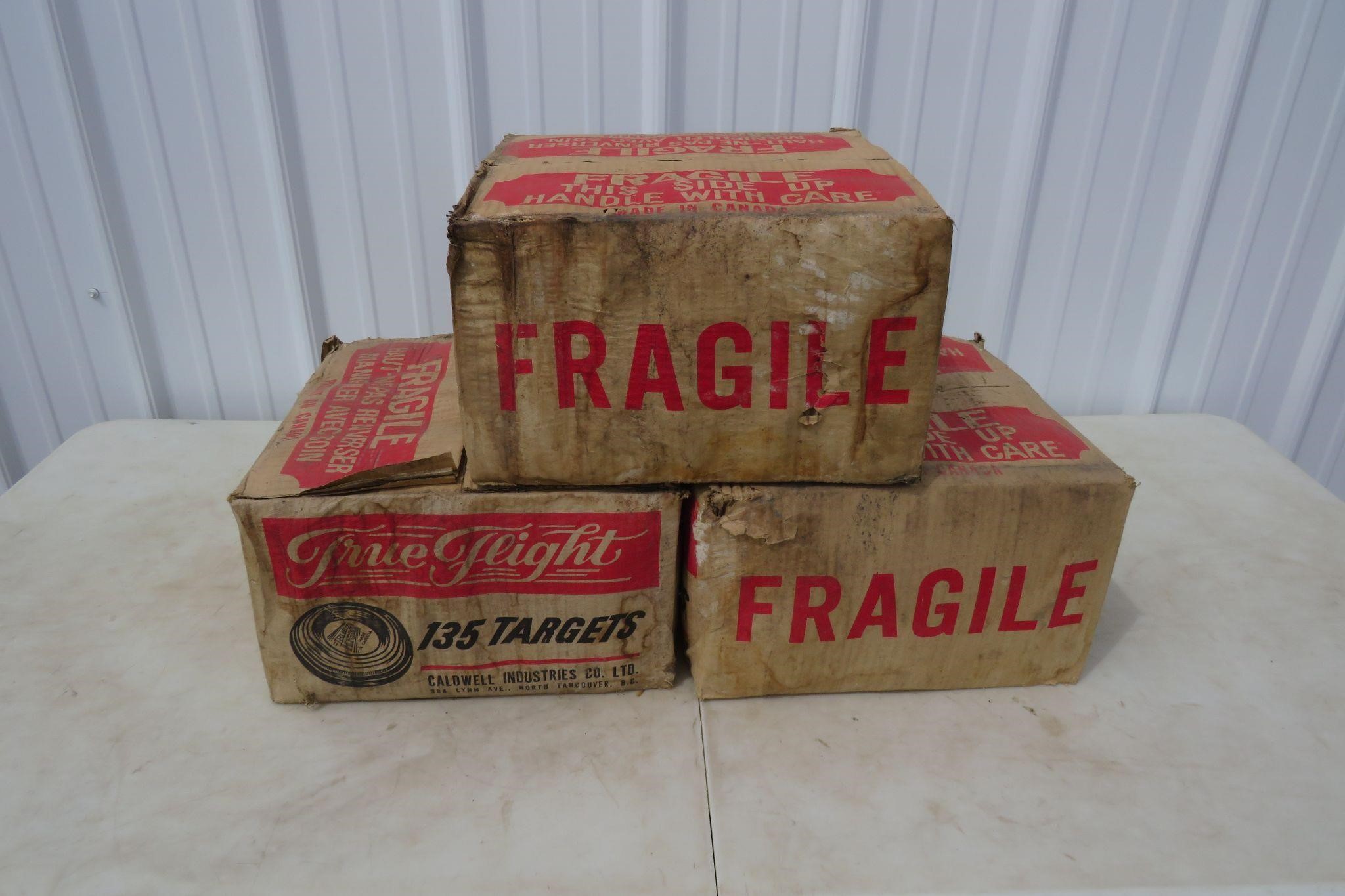 3 BOXES OF TRUE FLITE TARGETS (SKEETS) 135 PER BOX