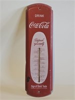 VINTAGE COCA COLA METAL THERMOMETER-WORKS-DOES