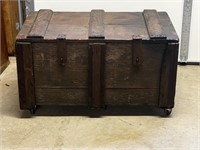 Nice Wooden Crate on Wheels 35x23x20”