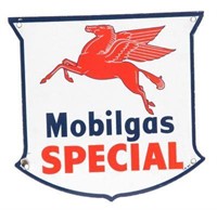 Porcelain Mobilgas Special Pump Plate Sign