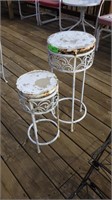 2 METAL PLANT STANDS  20" & 25"