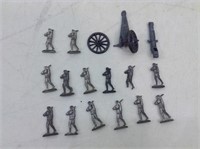 Lot of Vtg Lead Soldiers & Cannon Parts