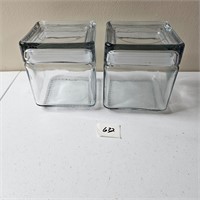 Anchor Hocking Pair Glass Storage Jars & Lids