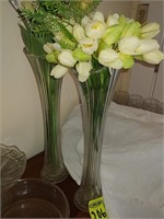 2 Funeral Glass Vases