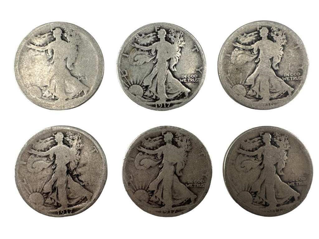 1919 AG, (3) 1917 AG, 1917 G, 1917 Poor Silver
