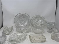 Clear glass lot, toothpick holders, cut glass