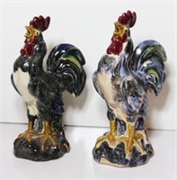Pair of Ceramic Roosters