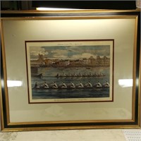 Offset Litho of Antique Etching London Boat Race