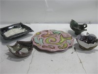 Five Hand Made Pottery Pieces See Info