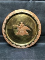 Anheuser Busch Plate Brass - Copper Plate11 1/2" d