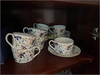 9 Coalpot Tea Cups & 8 Saucers