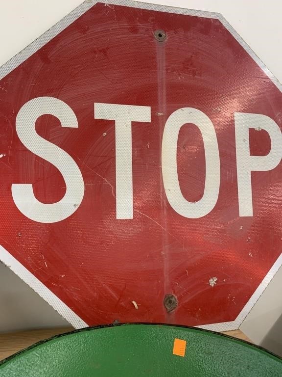 Metal stop sign