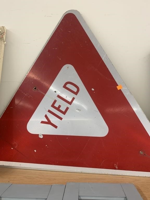 Metal Yield sign