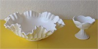 Milk Glass Dishes 12" R