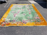 Hand-made Chinese Nichols-style floral rug