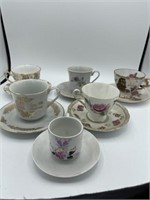 Assortment of tea cups and saucers