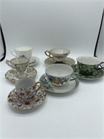 Assortment of tea cups and saucers