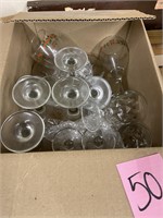 glass stem ware box lot