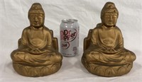 Chalk-ware Buddha Bookends