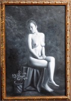 Unknown Artist. Oriental Nude Oil Painting