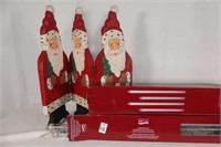 Folding Santas, 2 Cascading Icicle Light Sets