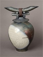2006 Jeff Chang Hawaii Raku Fired Vase