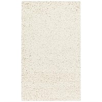 R3841 Solid Ivory Shag Accent Rug  34.00 x  20.00