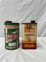 Wakefield Castrol & Shell quart oil tins