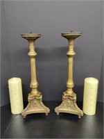 Ornate Brass Candlesticks