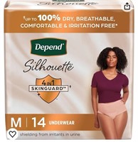 Depend Silhouette Adult Diapers medium 14 pcs