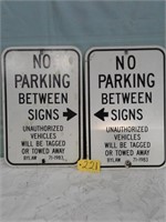 Pair Of No Parking Signs