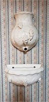 Porcelain Wall Decor and Flower Container Set