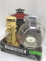 Variety of fuel, battery and candle lanterns.