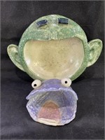 VTG Art Pottery Big Mouth Dishes